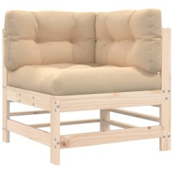 Salon de jardin 6 pcs avec coussins bois massif 570386570386