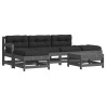 Salon de jardin 6 pcs avec coussins gris bois massif 570389570389