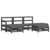 Salon de jardin 6 pcs avec coussins gris bois massif 570389570389