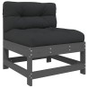 Salon de jardin 6 pcs avec coussins gris bois massif 570389570389