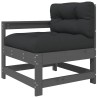 Salon de jardin 6 pcs avec coussins gris bois massif 570389570389