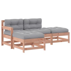Salon de jardin 4 pcs avec coussins bois massif douglas 570403570403