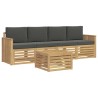Ensemble de canapés d'extérieur 5 pcs Blanc et anthracite 580678580678
