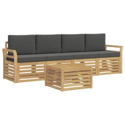 Ensemble de canapés d'extérieur 5 pcs Blanc et anthracite 580680580680