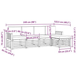 Ensemble de canapés d'extérieur 5 pcs Blanc et anthracite 580681580681