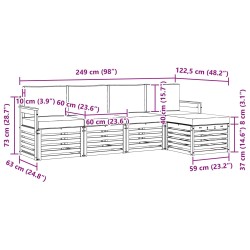Ensemble de canapés d'extérieur 5 pcs Blanc et anthracite 580688580688