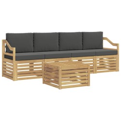 Ensemble de canapés d'extérieur 5 pcs Blanc et anthracite 580691580691