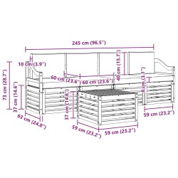 Ensemble de canapés d'extérieur 5 pcs Blanc et anthracite 580691580691