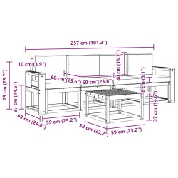 Ensemble de canapés d'extérieur 5 pcs Blanc et anthracite 580692580692