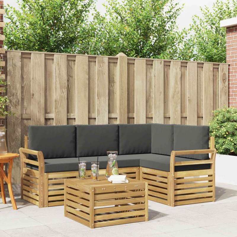 Ensemble de canapés d'extérieur 5 pcs Blanc et anthracite 580693580693