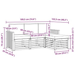 Ensemble de canapés d'extérieur 4 pcs Blanc et crème 580700580700