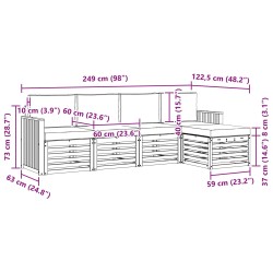 Ensemble de canapés d'extérieur 5 pcs Blanc et crème 580706580706