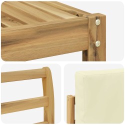 Ensemble de canapés d'extérieur 5 pcs Blanc et crème 580709580709