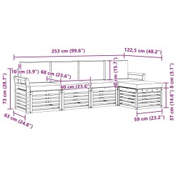 Ensemble de canapés d'extérieur 5 pcs Blanc et crème 580709580709