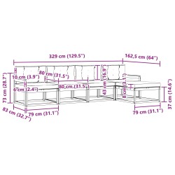 Ensemble de canapés d'extérieur 4 pcs Blanc et anthracite 580714580714