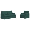 Ensemble de Canapés 2 pcs Vert foncé 162 x 80 x 85 cm tissu 580715580715