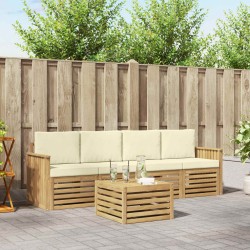 Ensemble de canapés d'extérieur 5 pcs Blanc et crème Polyester 580720580720