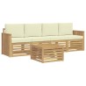 Ensemble de canapés d'extérieur 5 pcs Blanc et crème Polyester 580720580720