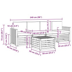 Ensemble de canapés d'extérieur 5 pcs Blanc et crème Polyester 580720580720