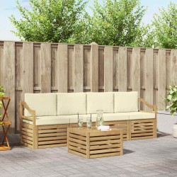 Ensemble de canapés d'extérieur 5 pcs Blanc et crème Polyester 580721580721