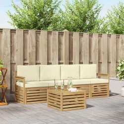 Ensemble de canapés d'extérieur 5 pcs Blanc et crème Polyester 580723580723