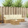 Ensemble de canapés d'extérieur 5 pcs Blanc et crème Polyester 580723580723