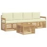 Ensemble de canapés d'extérieur 5 pcs Blanc et crème Polyester 580723580723