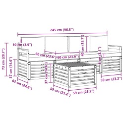 Ensemble de canapés d'extérieur 5 pcs Blanc et crème Polyester 580723580723