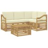 Ensemble de canapés d'extérieur 5 pcs Blanc et crème Polyester 580724580724
