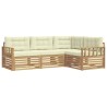 Ensemble de canapés d'extérieur 5 pcs Blanc et crème Polyester 580726580726