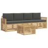 Ensemble de canapés d'extérieur 5 pcs Blanc et anthracite 580736580736