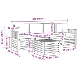 Ensemble de canapés d'extérieur 5 pcs Blanc et anthracite 580736580736