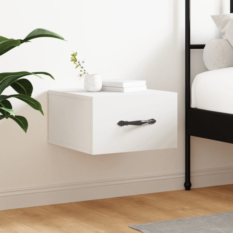 Table de chevet murale blanc 35x35x20 cm 580737580737
