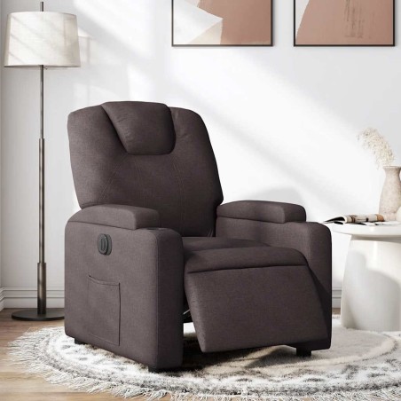 Fauteuil inclinable électrique Marron foncé Tissu 580739580739