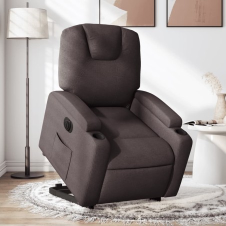 Fauteuil inclinable électrique marron foncé tissu 580741580741