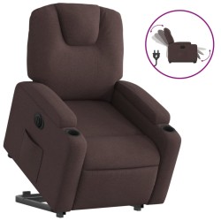 Fauteuil inclinable électrique marron foncé tissu 580741580741