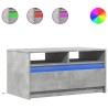 Table basse avec lumières LED gris béton bois d'ingénierie 580743580743