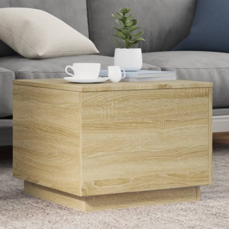 Table basse avec lumières LED chêne sonoma 50x50x40 cm 580744580744