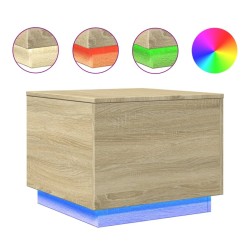 Table basse avec lumières LED chêne sonoma 50x50x40 cm 580744580744
