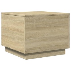Table basse avec lumières LED chêne sonoma 50x50x40 cm 580744580744