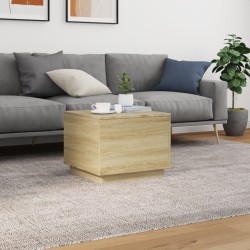Table basse avec lumières LED chêne sonoma 50x50x40 cm 580744580744