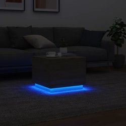 Table basse avec lumières LED chêne sonoma 50x50x40 cm 580744580744
