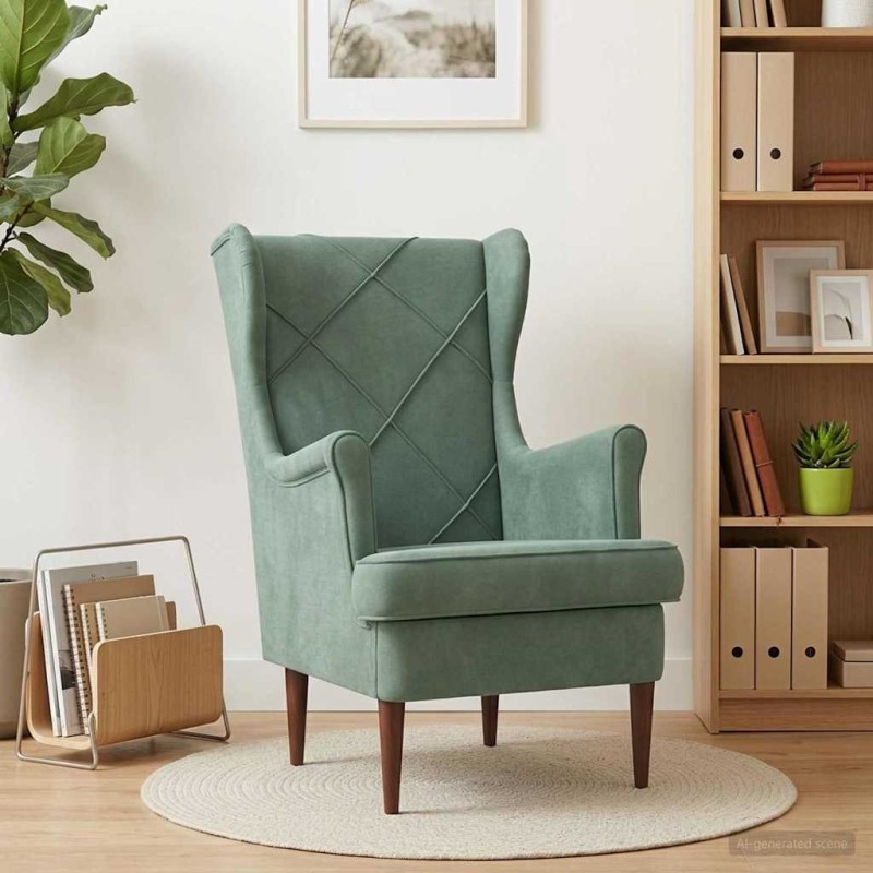 Fauteuil Vert Mer Velours 580749580749