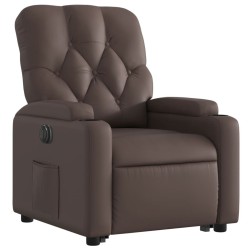 Fauteuil inclinable électrique marron similicuir 580751580751