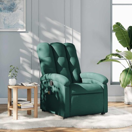 Fauteuil inclinable de massage vert foncé tissu 580759580759
