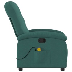 Fauteuil inclinable de massage vert foncé tissu 580759580759