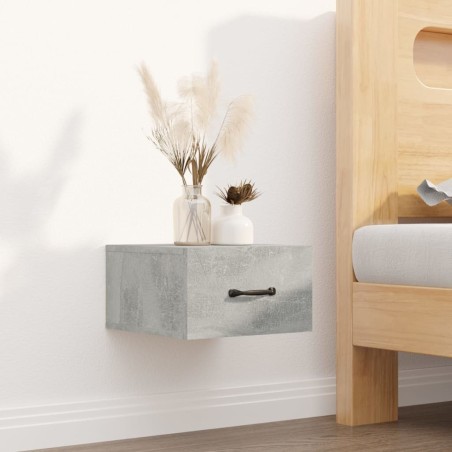 Table de chevet murale Gris béton 35x35x20 cm 580761580761