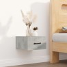Table de chevet murale Gris béton 35x35x20 cm 580761580761