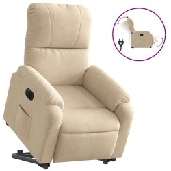 Fauteuil inclinable électrique crème tissu microfibre 580762580762
