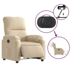Fauteuil inclinable électrique crème tissu microfibre 580762580762